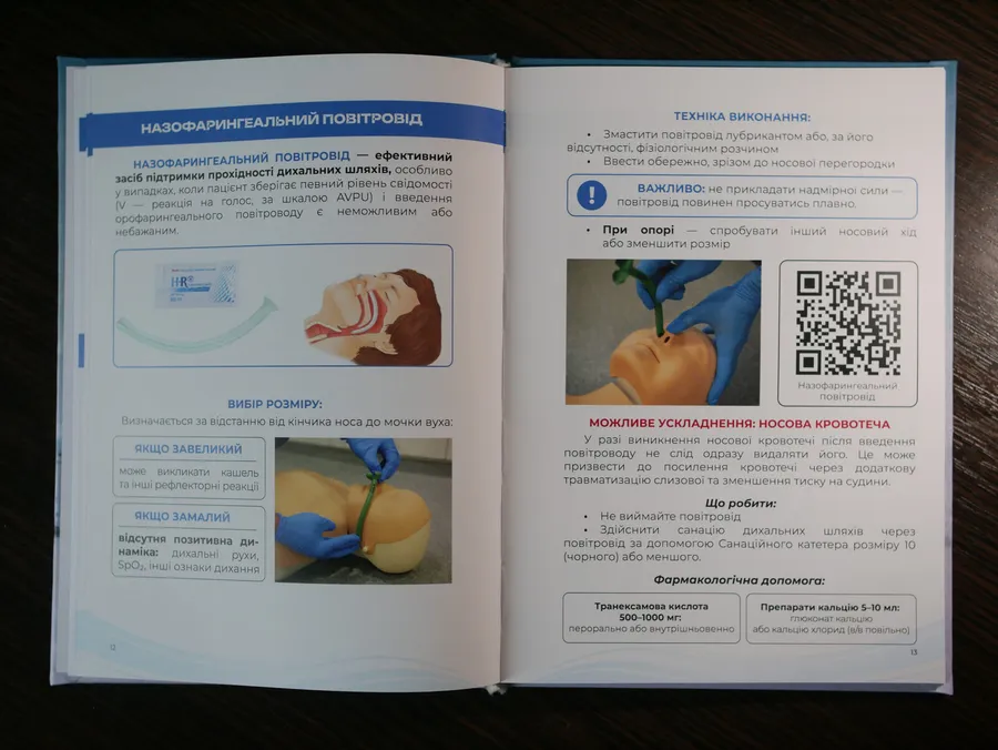Розворот конспекту про назофарингеальний повітровід з ілюстраціями